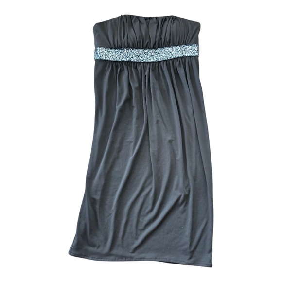 Maggy London Strapless Dress Womens Sz 4 Black Embroidery Glitter New - Picture 1 of 16